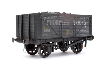 Pre-Owned Kit Built 10T 8 Plank Open Wagon No.988 'Phorpes Bricks' - Weathered
