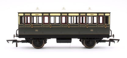Pre-Owned GWR 4 Wheel 3rd Class Coach No.1882 (With Lights)
