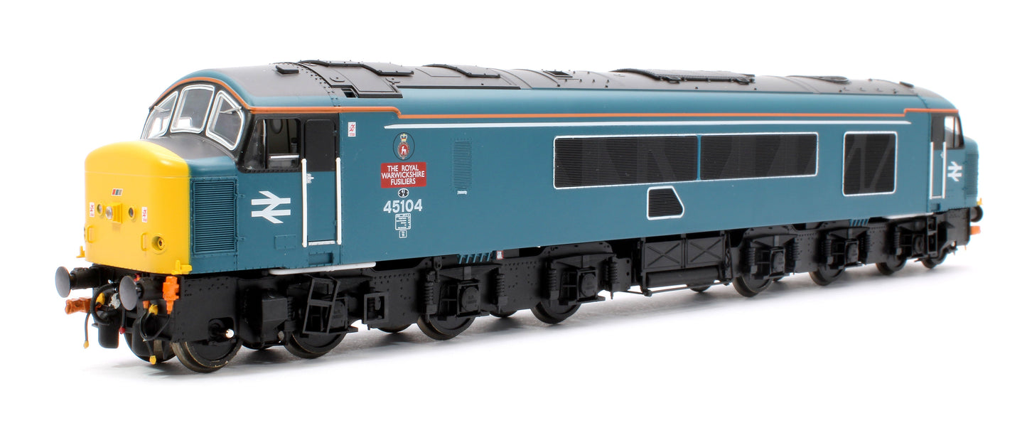 Pre-Owned Class 45/1 45104 'The Royal Warwickshire Fusiliers' BR Blue (orange cantrail stripe, black bonnet/cab, NSE flashes)  Diesel Locomotive