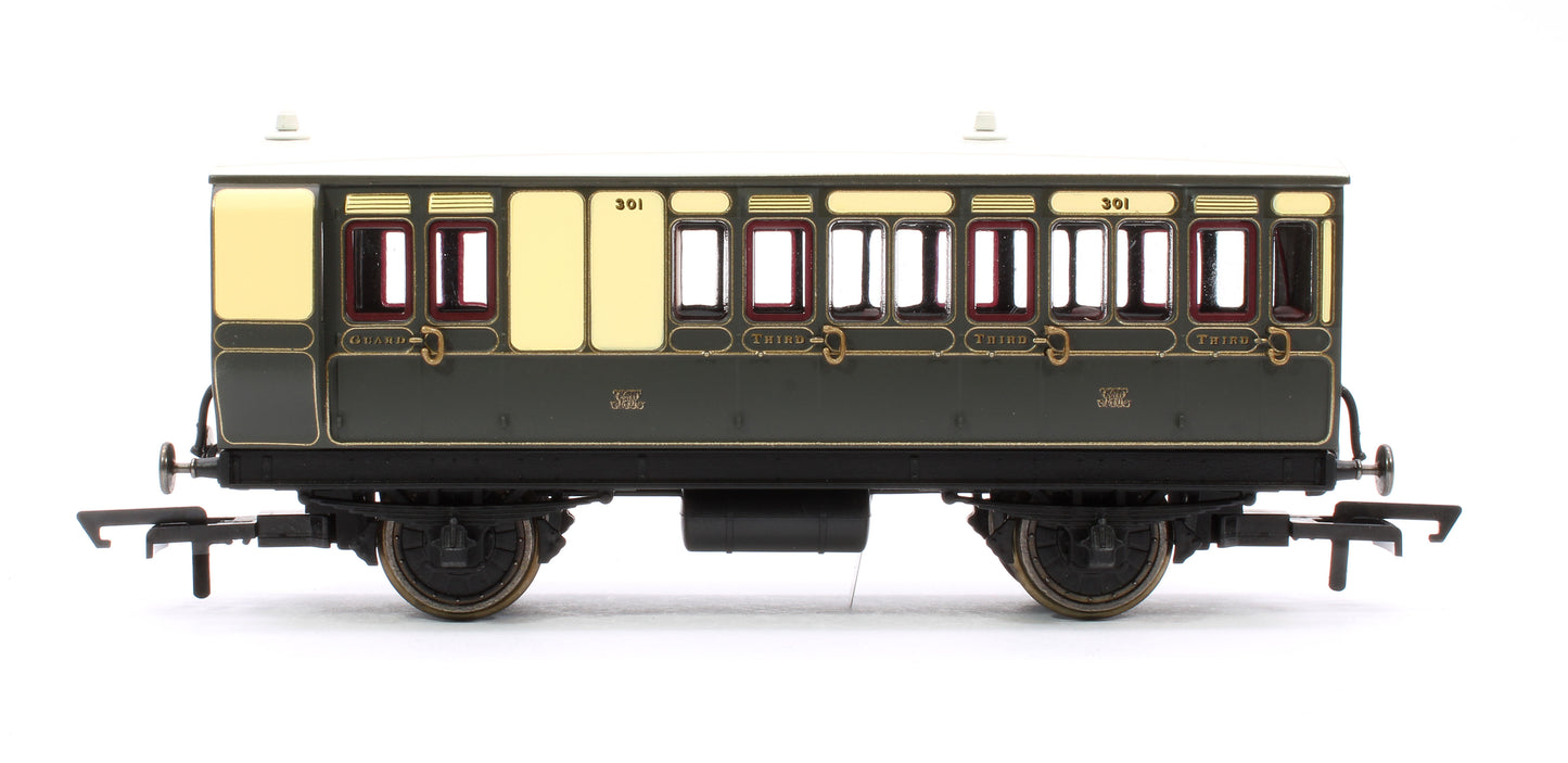 Pre-Owned GWR 4 Wheel Brake 3rd Class Coach No.301 (With Lights)