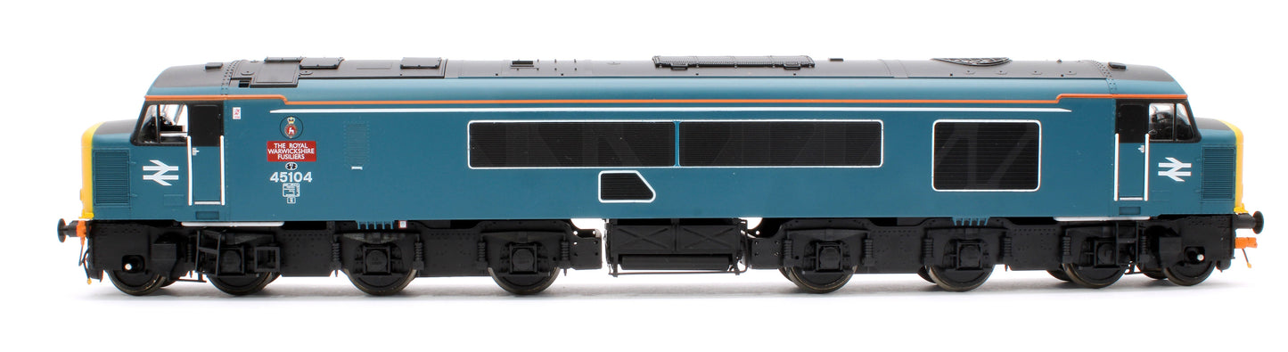 Pre-Owned Class 45/1 45104 'The Royal Warwickshire Fusiliers' BR Blue (orange cantrail stripe, black bonnet/cab, NSE flashes)  Diesel Locomotive