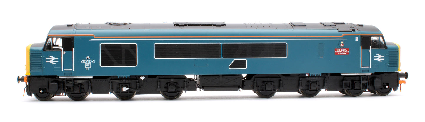 Pre-Owned Class 45/1 45104 'The Royal Warwickshire Fusiliers' BR Blue (orange cantrail stripe, black bonnet/cab, NSE flashes)  Diesel Locomotive