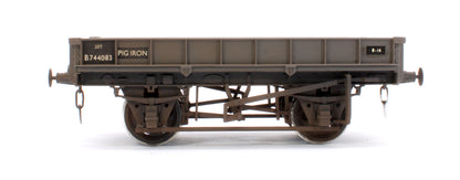 Pre-Owned Kit Built BR Grey 20T Pig Iron Wagon No.B744083 - Weathered