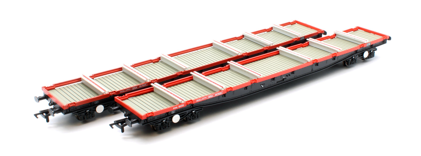Pre-Owned RT-OO-BRA-404 Borail BRA Railfreight Red - Twin Pack
