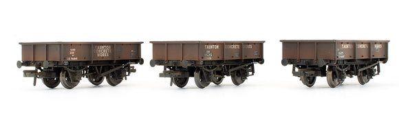 Pre-Owned Set of 3 13T Taunton Concrete Steel Tippler Wagons - Weathered