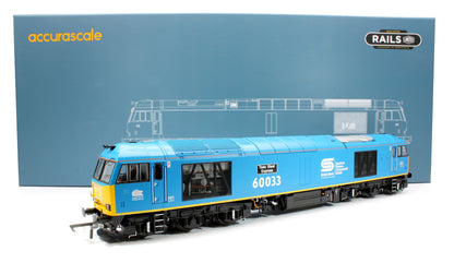Class 60 60033 'Tees Steel Express' EWS / British Steel Blue Diesel Locomotive - DCC Sound