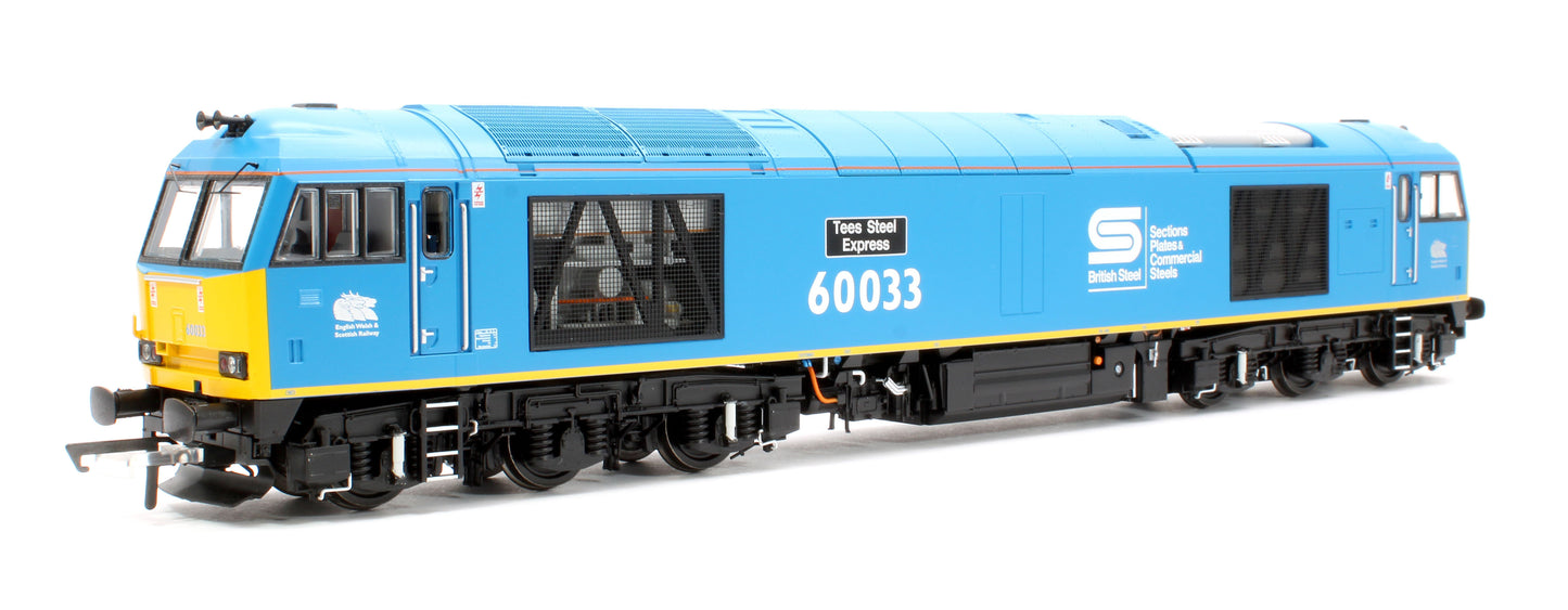 Class 60 60033 'Tees Steel Express' EWS / British Steel Blue Diesel Locomotive - DCC Sound