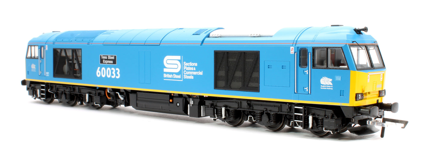 Class 60 60033 'Tees Steel Express' EWS / British Steel Blue Diesel Locomotive - DCC Sound