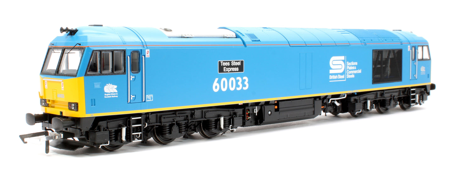 Class 60 60033 'Tees Steel Express' EWS / British Steel Blue Diesel Locomotive - DCC Sound