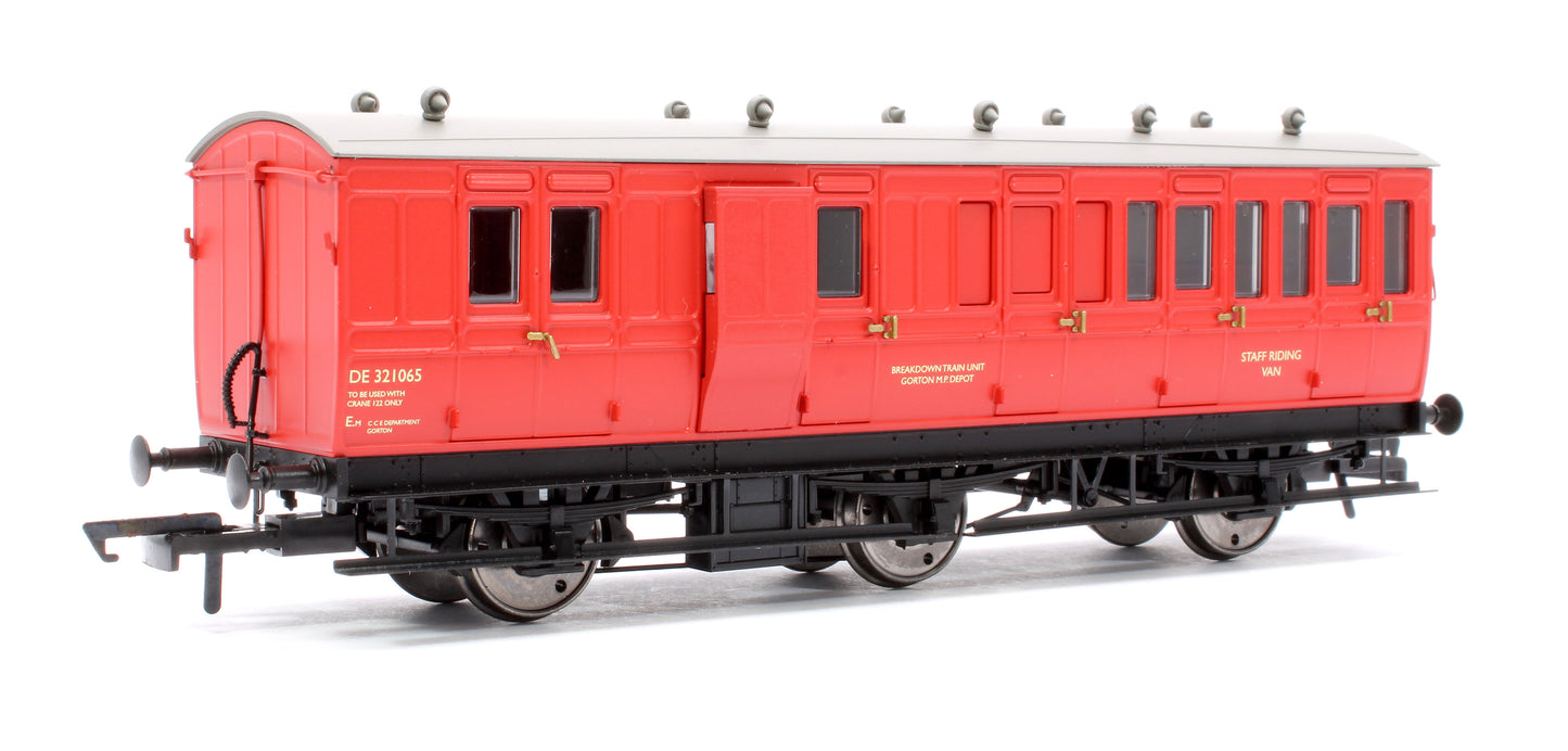 Pre-Owned 6 Wheel 3rd Brake Staff Riding Van BR Breakdown Train Red No.DE321065
