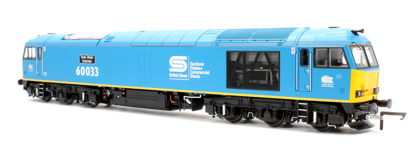 Class 60 60033 'Tees Steel Express' EWS / British Steel Blue Diesel Locomotive - DCC Sound