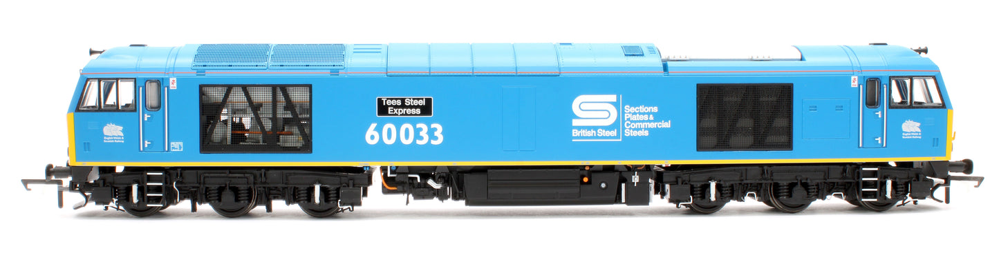 Class 60 60033 'Tees Steel Express' EWS / British Steel Blue Diesel Locomotive - DCC Sound