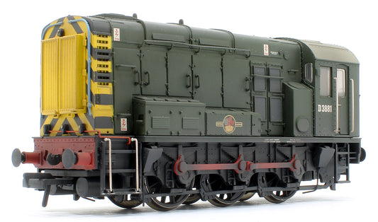 Pre-Owned 32-116B Class 08 D3881 BR Green (Wasp Stripes) Diesel Locomotive (Weathered) - DCC Fitted