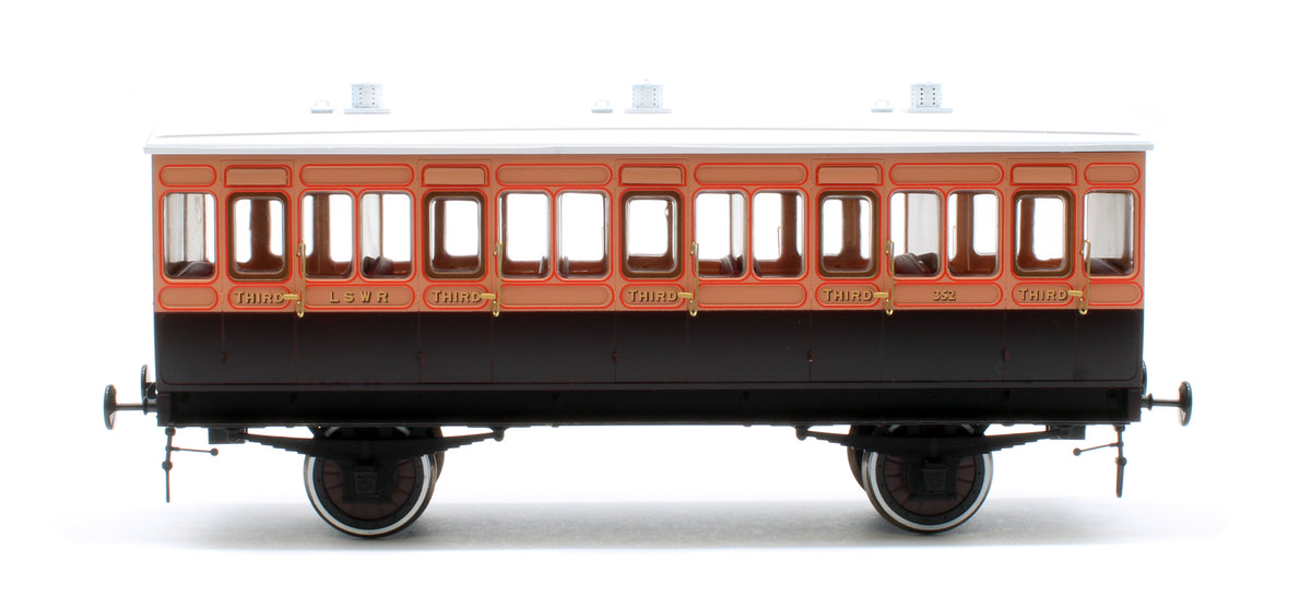 7P-020-150L Stroudley 4 Wheel LSWR suburban oil lit All 3rd No 352 - Light Bar Fitted