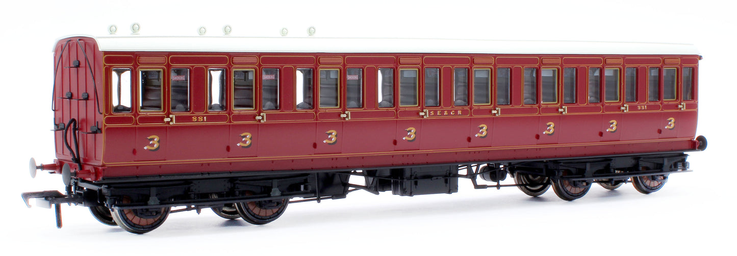 978001 48' SECR ‘Evolution’ Bogie Coach Non-Corridor Carriage No.973, No.881 & No.1010 3-Pack