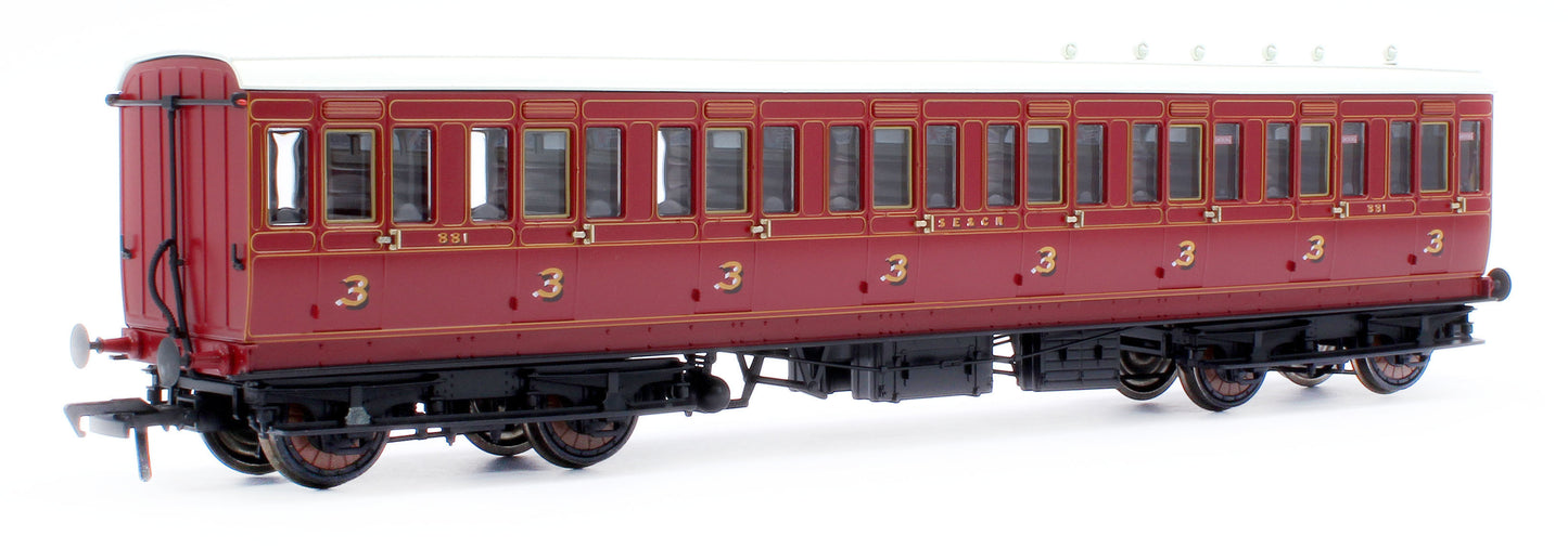 978001 48' SECR ‘Evolution’ Bogie Coach Non-Corridor Carriage No.973, No.881 & No.1010 3-Pack