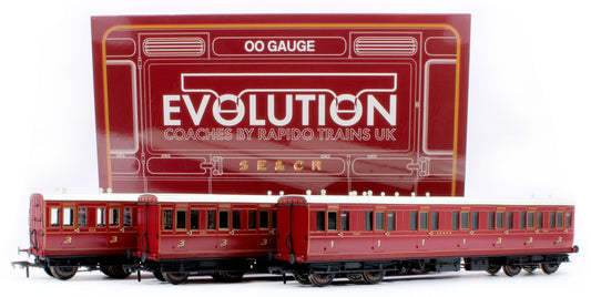 48' SECR ‘Evolution’ Bogie Coach Non-Corridor Carriage No.973, No.881 & No.1010 3-Pack