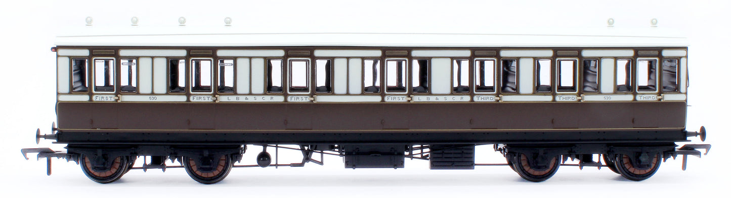 978029 48' LBSCR ‘Evolution’ Bogie Coach Non-Corridor Carriage No.501, No.751 & No.530 3-Pack