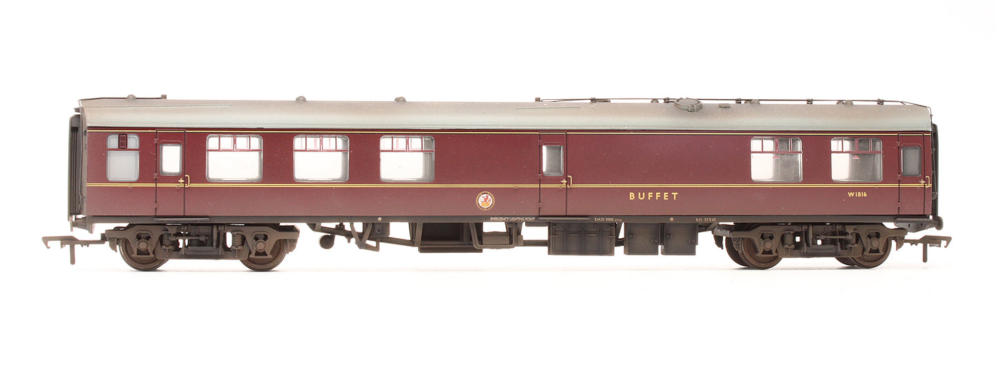 Pre-Owned BR MK1 RMB Miniature Buffet Car Maroon 'W1816' - Custom Weathered