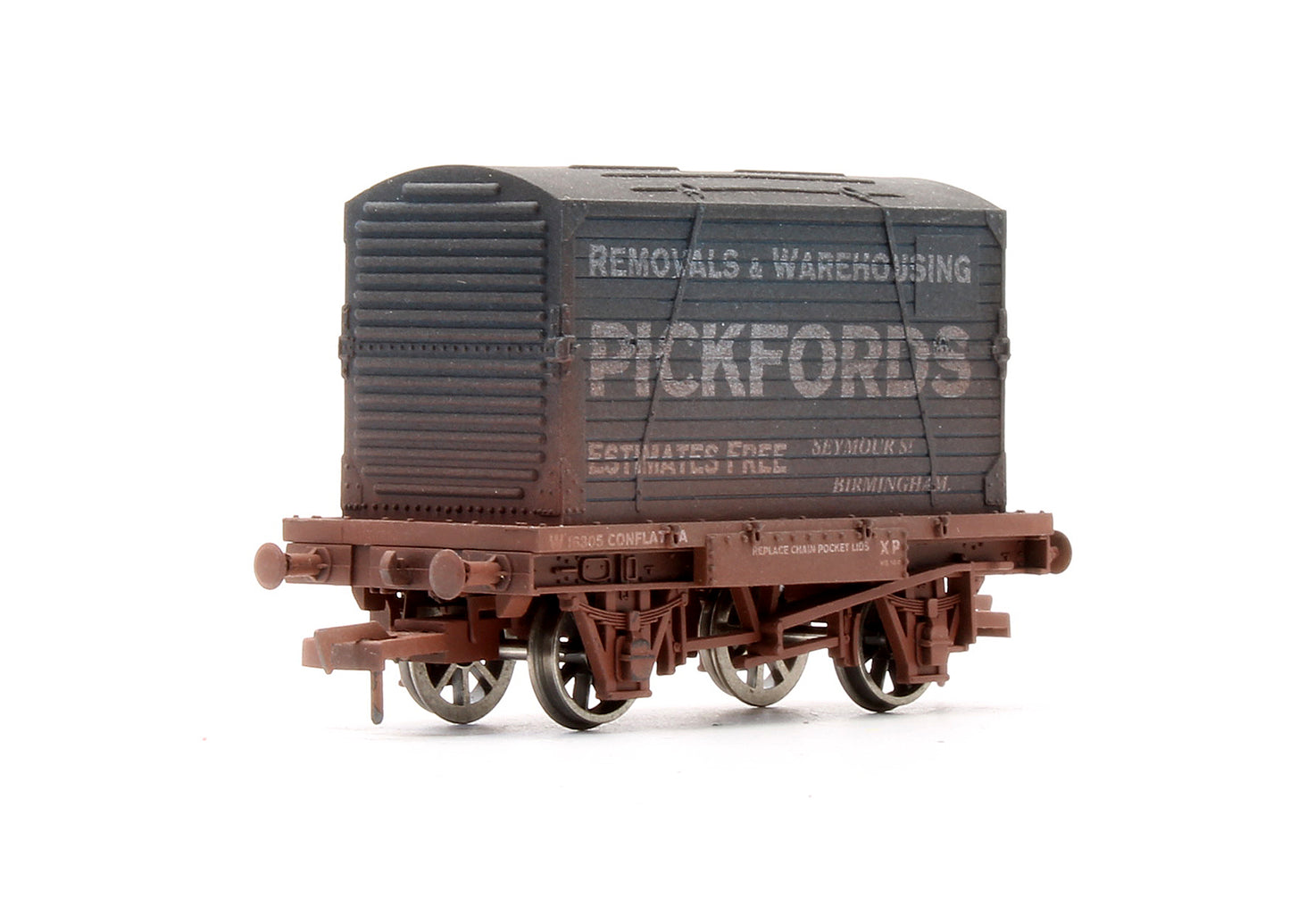 Pre-Owned 4F-037-103 Pickfords Conflat And Container - Weathered