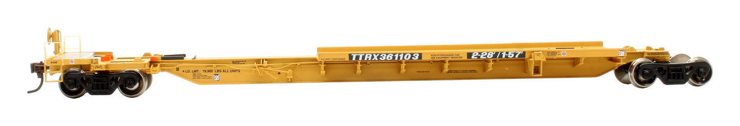 Pre-Owned 28911 'TTRX' Yellow 3-Platform Articulated Spine Car