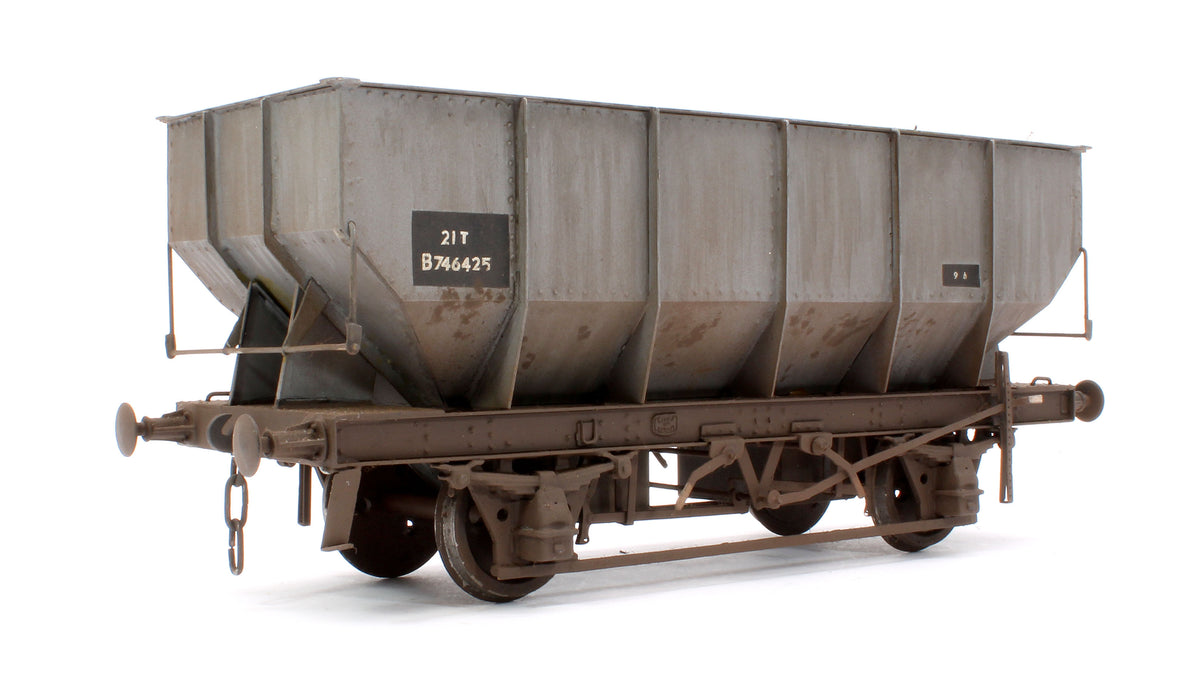 Pre-Owned Kit Built BR Grey 21T Hopper Wagon No.B746425 - Weathered
