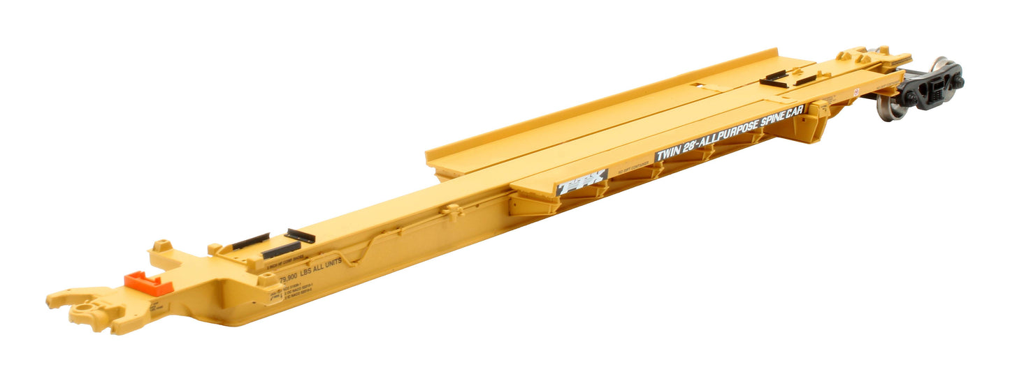 Pre-Owned 28911 'TTRX' Yellow 3-Platform Articulated Spine Car