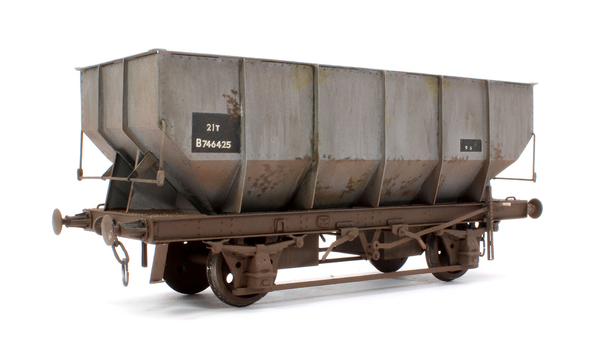 Pre-Owned Kit Built BR Grey 21T Hopper Wagon No.B746425 - Weathered