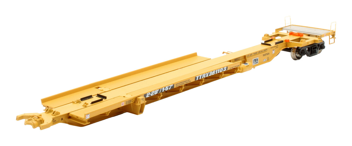 Pre-Owned 28911 'TTRX' Yellow 3-Platform Articulated Spine Car