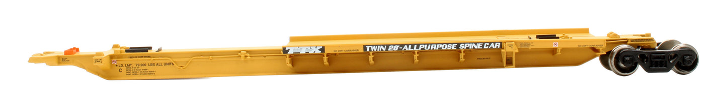 Pre-Owned 28911 'TTRX' Yellow 3-Platform Articulated Spine Car