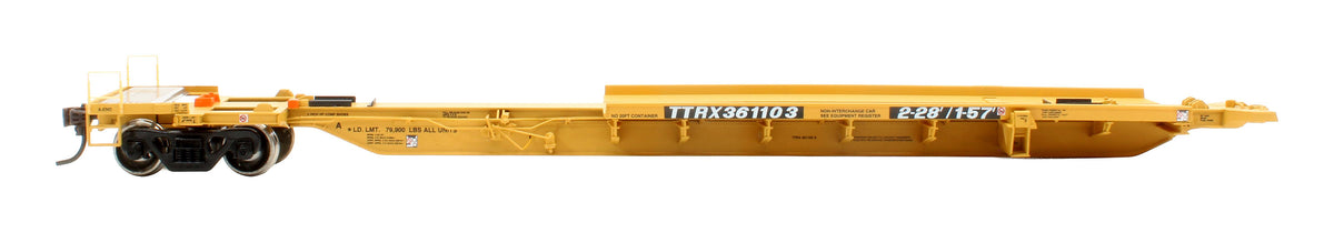 Pre-Owned 28911 'TTRX' Yellow 3-Platform Articulated Spine Car