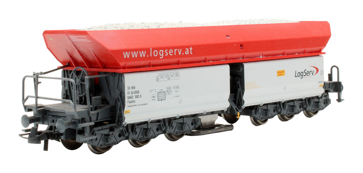 Pre-Owned 67154 Faalns 'Logserv' Grey 3-Piece Self-Unloading Hopper Wagon Set