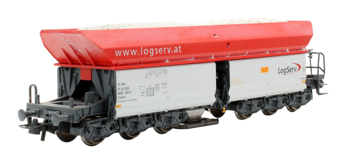 Pre-Owned 67154 Faalns 'Logserv' Grey 3-Piece Self-Unloading Hopper Wagon Set