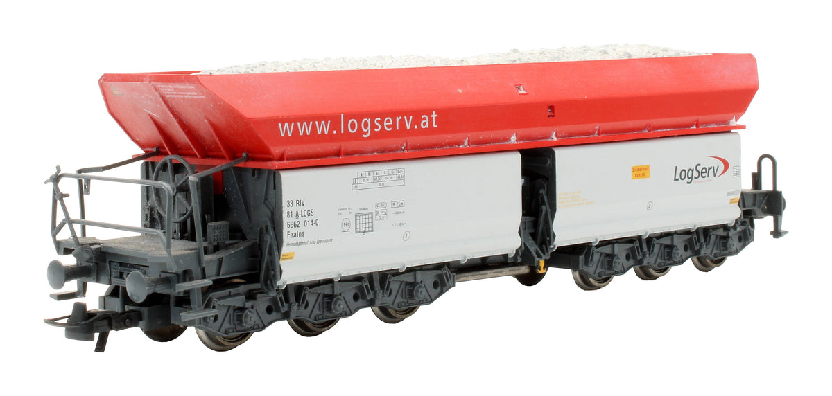 Pre-Owned 67154 Faalns 'Logserv' Grey 3-Piece Self-Unloading Hopper Wagon Set