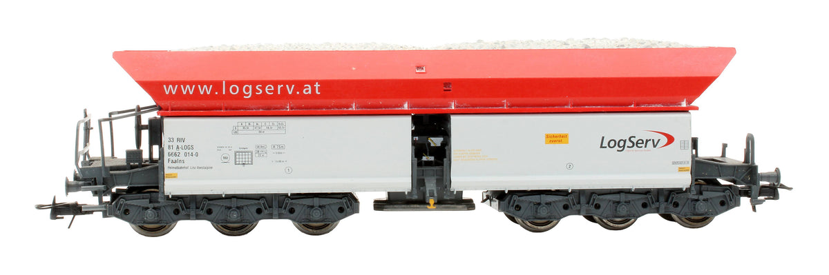 Pre-Owned 67154 Faalns 'Logserv' Grey 3-Piece Self-Unloading Hopper Wagon Set