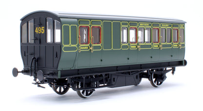 Stroudley 4 Wheel Electrically Lit Brake 3rd Southern Lined Green 3686