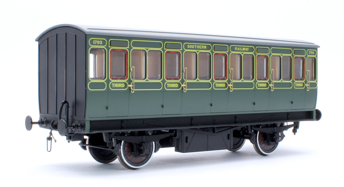 Stroudley 4 Wheel Electrically Lit All 3rd Southern Lined Green 1793 - Light Bar Fitted