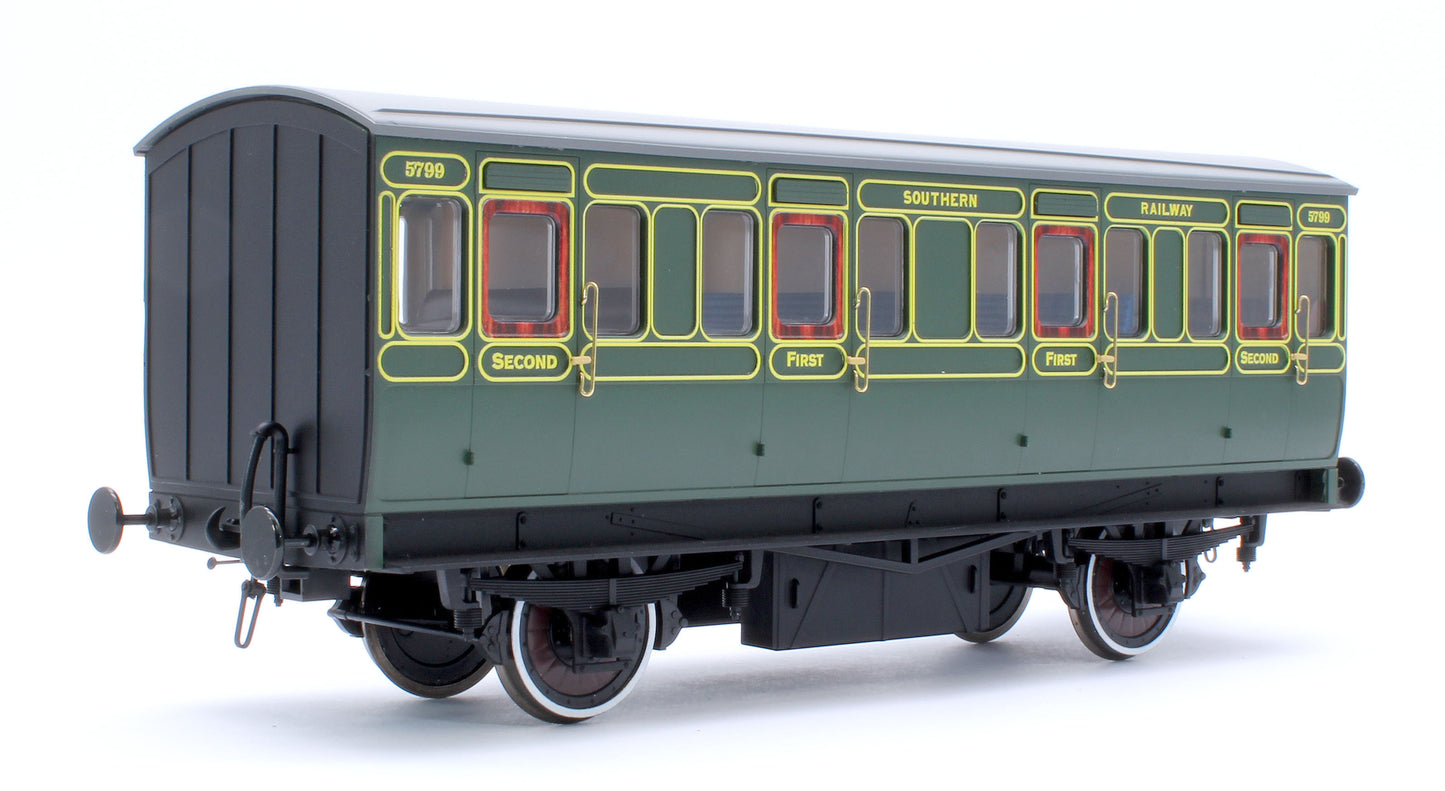 Stroudley 4 Wheel Electrically Lit Composite Southern Lined Green 5799 - DCC & Light Bar Fitted
