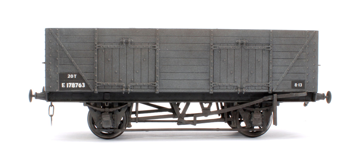 Pre-Owned Kit Built BR Grey 20T Wooden Coal Wagon No.E178763 - Weathered