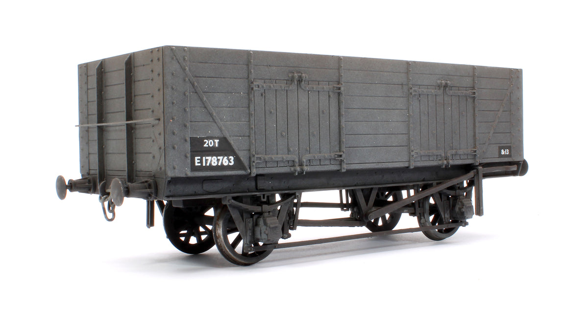Pre-Owned Kit Built BR Grey 20T Wooden Coal Wagon No.E178763 - Weathered