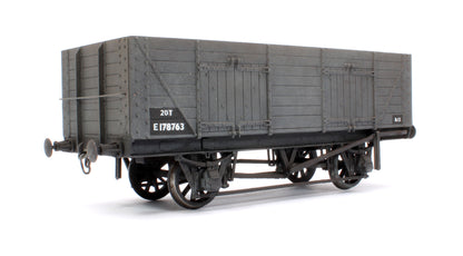 Pre-Owned Kit Built BR Grey 20T Wooden Coal Wagon No.E178763 - Weathered