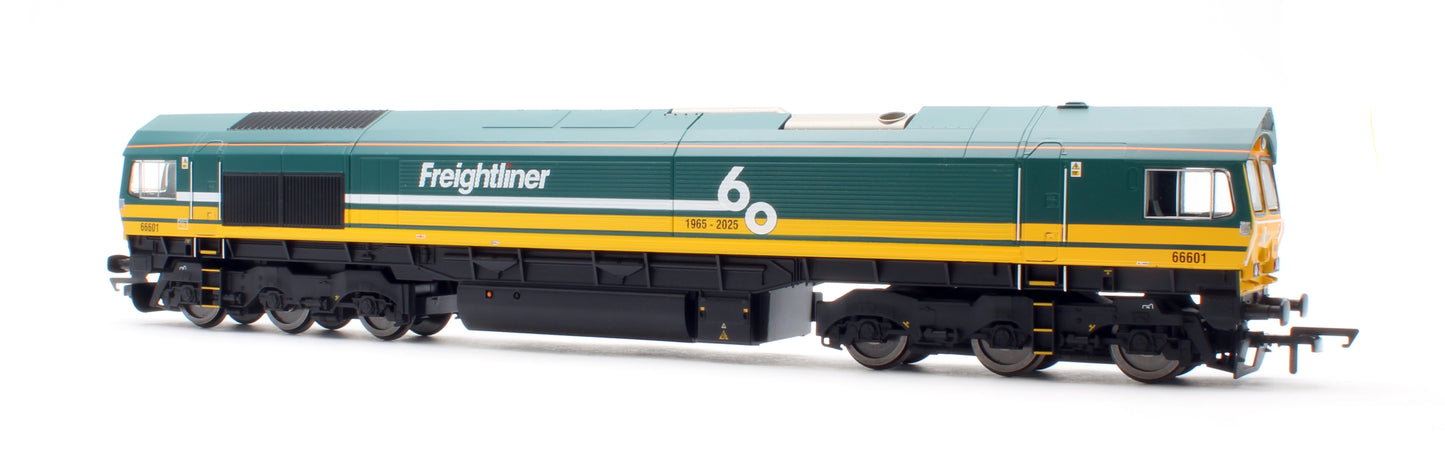 R30531TXS RailRoad Class 66 Freightliner 66601 'Freightliner 60' Diesel Locomotive - DCC Sound