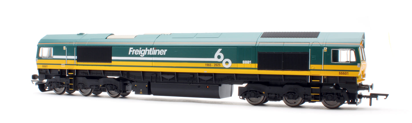 R30531TXS RailRoad Class 66 Freightliner 66601 'Freightliner 60' Diesel Locomotive - DCC Sound