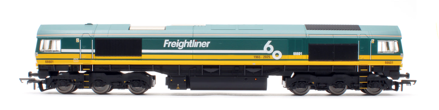 R30531 RailRoad Class 66 Freightliner 66601 'Freightliner 60' Diesel Locomotive