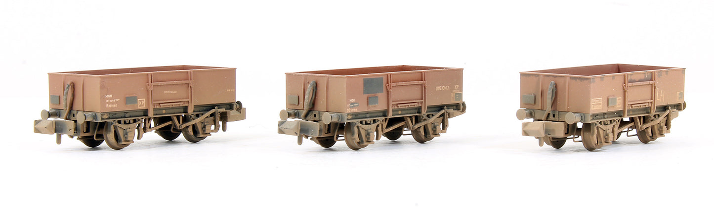 Pre-Owned 377-965 Set Of 3 BR Bauxite (Late) 13T High Sided Open Wagons (Weathered)