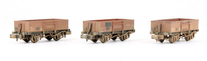 Pre-Owned 377-965 Set Of 3 BR Bauxite (Late) 13T High Sided Open Wagons (Weathered)