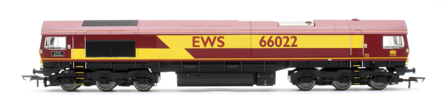 R30532TXS RailRoad Class 66 EWS 66022 'Lafarge Charnwood' Diesel Locomotive - DCC Sound