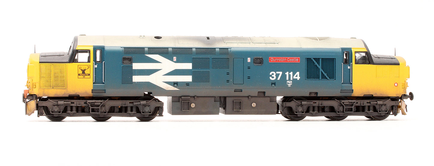 Pre-Owned 32-775X Class 37/0 37114 'Dunrobin Castle' BR Blue Large Logo Diesel Locomotive - Weathered - DCC Sound