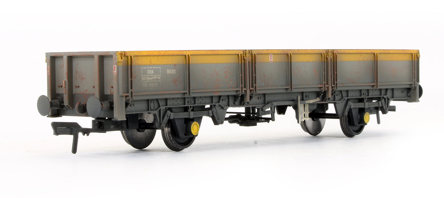 Pre-Owned ZDA Bass Dropside Open Wagon BR Grey & Yellow - Weathered