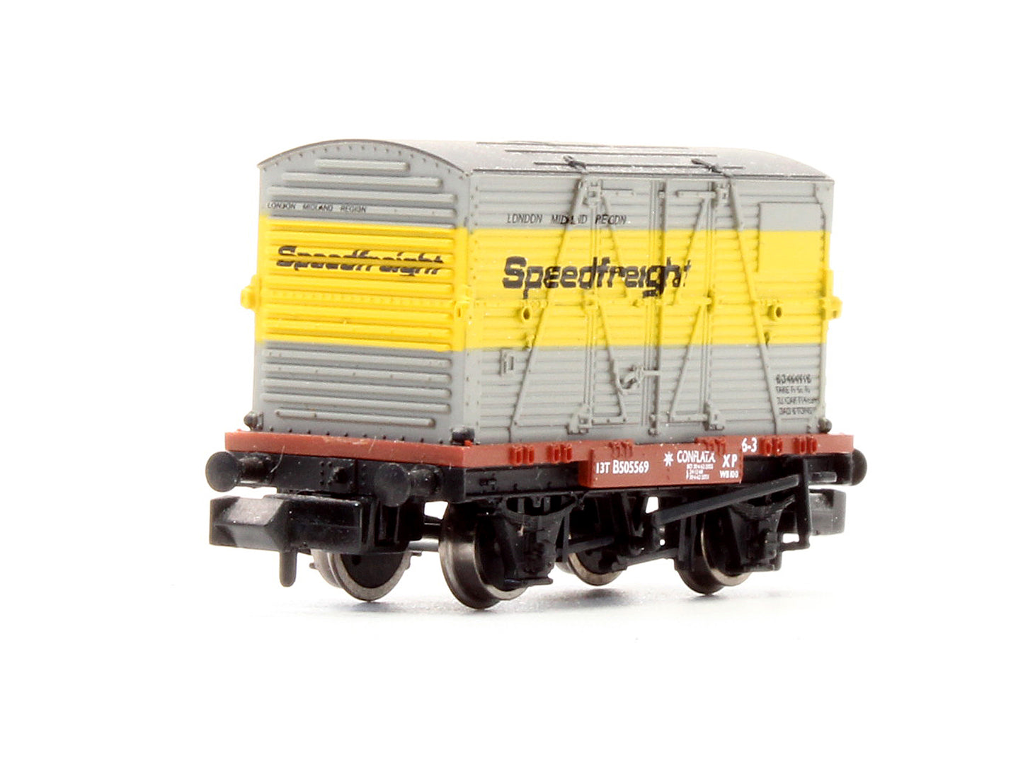 Pre-Owned Conflat Wagon B505569 BD Container 'Speedfreight'